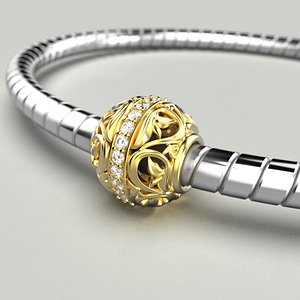 Spherical charm bead for bracelet 2