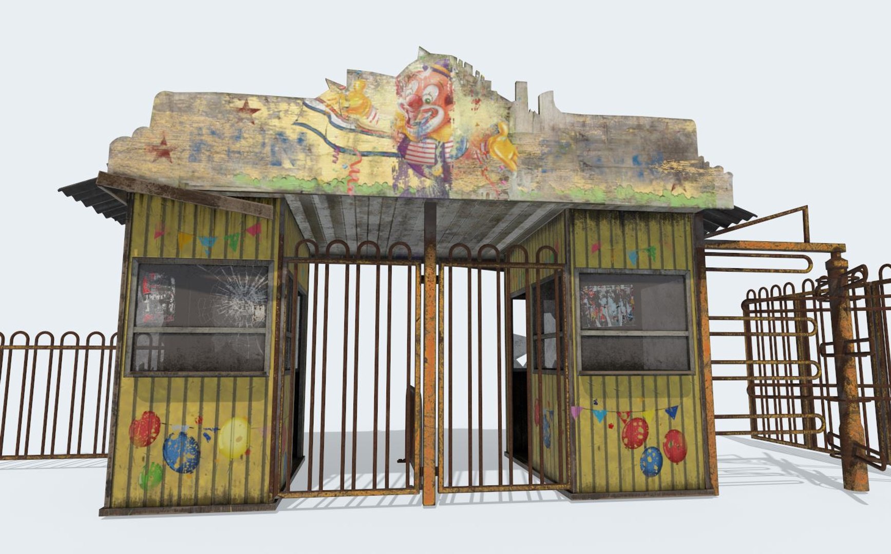 Abandoned Amusement Park Entrance and Ticketbooth 3D model https://p.turbosquid.com/ts-thumb/sg/dIhu5K/Lu/8/jpg/1656713795/1920x1080/fit_q87/0bc110de090a2d5d691ec1941124297041afb8c3/8.jpg