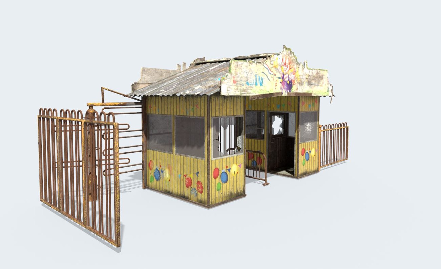 Abandoned Amusement Park Entrance and Ticketbooth 3D model https://p.turbosquid.com/ts-thumb/sg/dIhu5K/fm/6/jpg/1656713742/1920x1080/fit_q87/f121f5a1ffe5505b7debed83899c2765f4003773/6.jpg