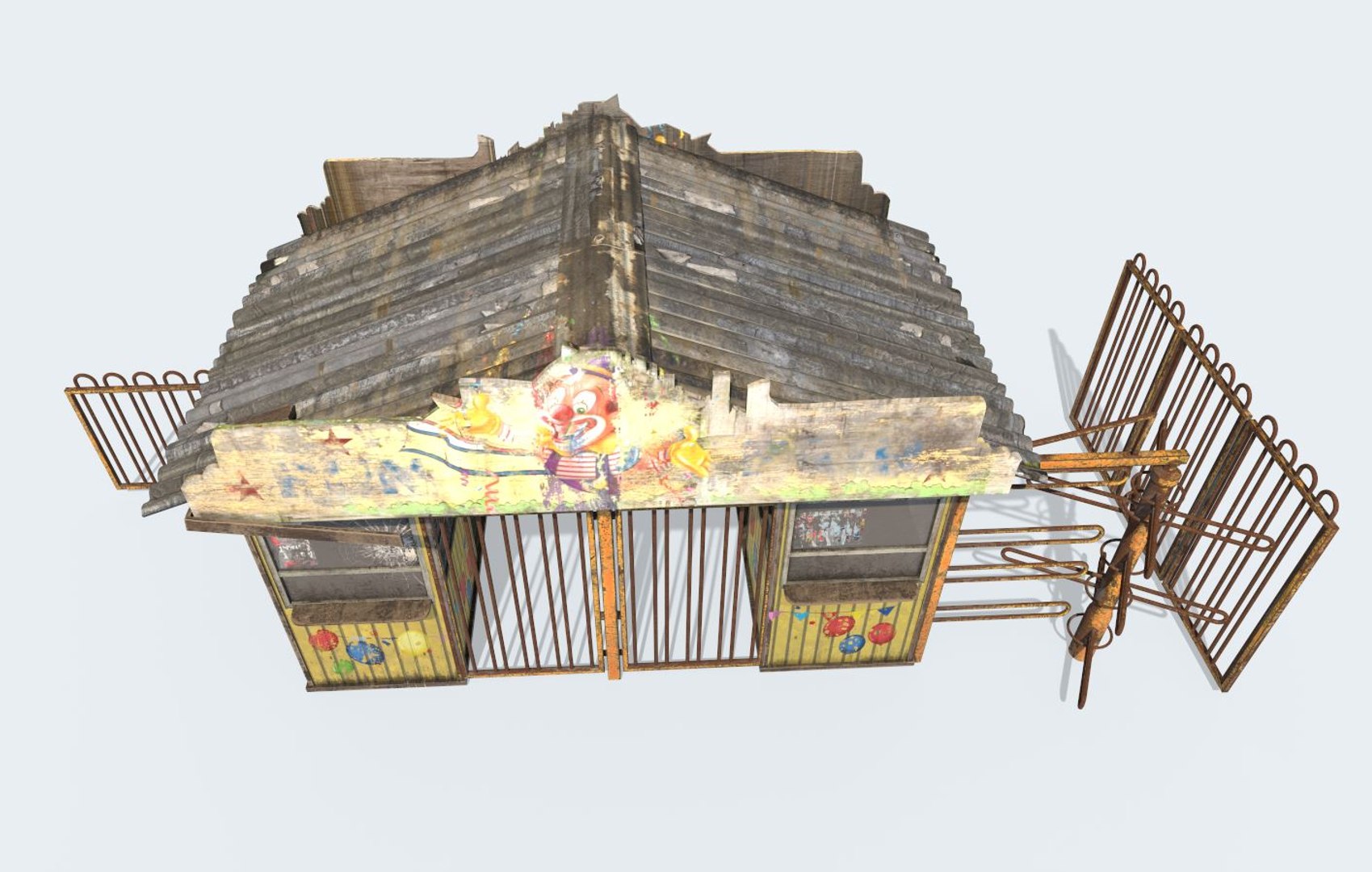 Abandoned Amusement Park Entrance and Ticketbooth 3D model https://p.turbosquid.com/ts-thumb/sg/dIhu5K/pZ/10/jpg/1656713851/1920x1080/fit_q87/6bda92d32de6811e599370ed42cb12f36c35ef52/10.jpg
