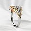 Anillo de lujo con forma de flor de oro mezclado con diamantes de 3 mm