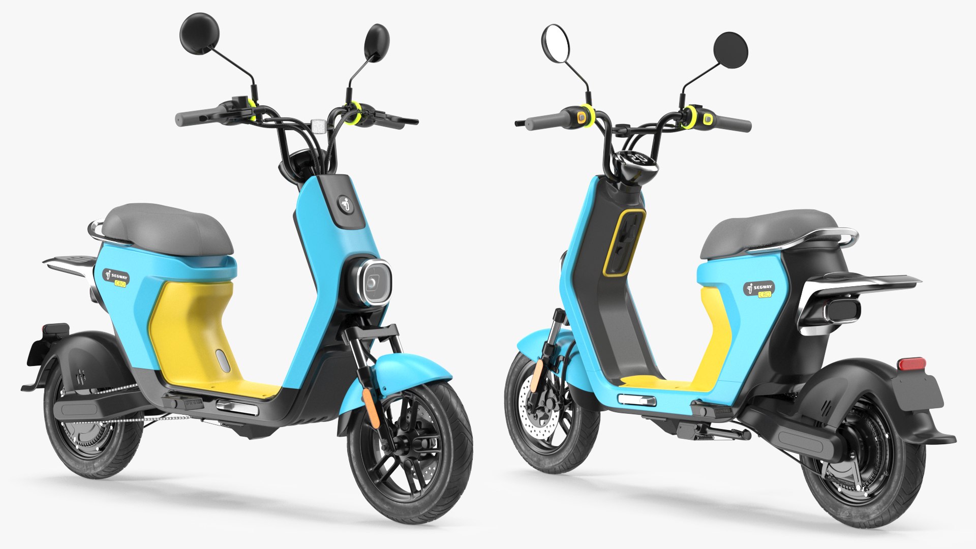 Segway eMoped C80 Blue 3D model preview