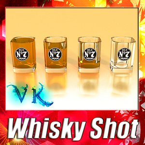 Realistic Whisky Shot Glass