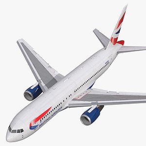 Boeing 767-200 British Airways Rigged 3D Model