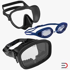Scuba Masks 3D Models Collection 2
