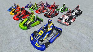 15 LowPolyKartsWithPlayerMegaPack