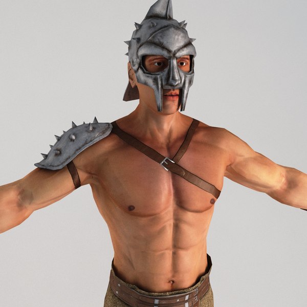 3d model gladiator t-pose