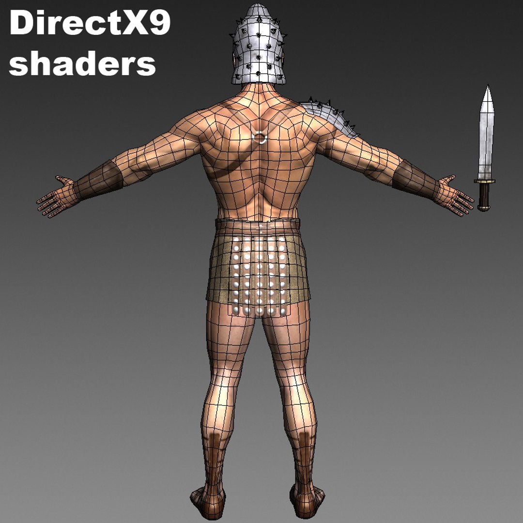 3d model gladiator t-pose