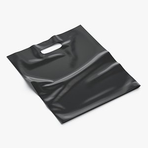 Black Die-cut Plastic Bag - handle packet