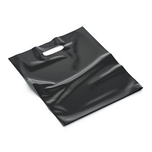 Black Die-cut Plastic Bag - handle packet
