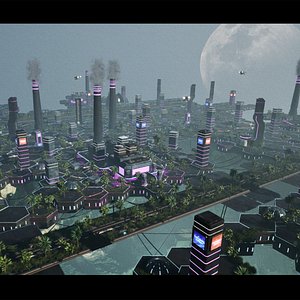 Cyber-Scifi Open World Environment Kit