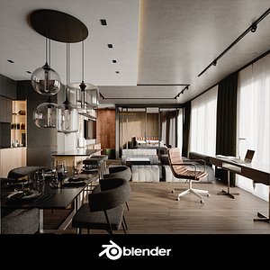 Modern apartment interior 70 sqm 3