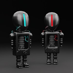 Low Poly Mini Robots 3D model