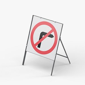 No Right Turn Square Road Sign
