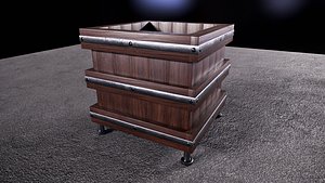 Wooden flowerbed 3D model