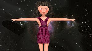 free low poly woman in dress 39