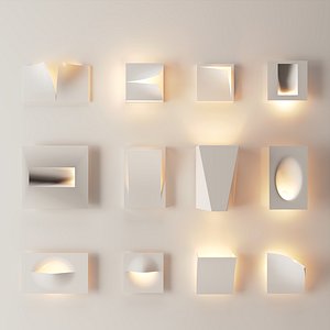 Minimalist Origami Geometric Wall Light Set model