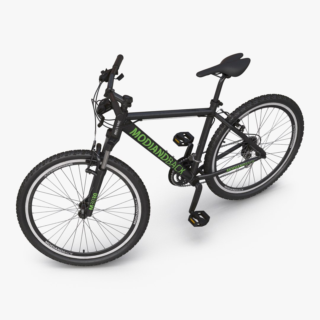 Mountain Bike Black Rigged 3D Model 3D model preview