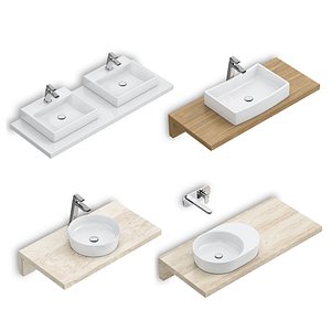 3D set washbasins ravak 59 model