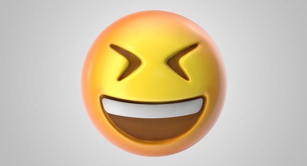 modelo 3d Emoji sonriendo con la cara entrecerrada TurboSquid