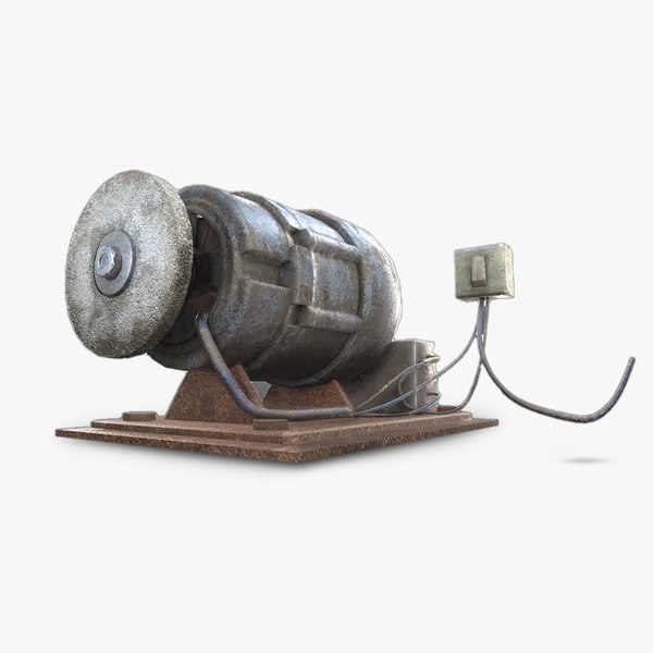 old rusty diy grindstone da1 3D model