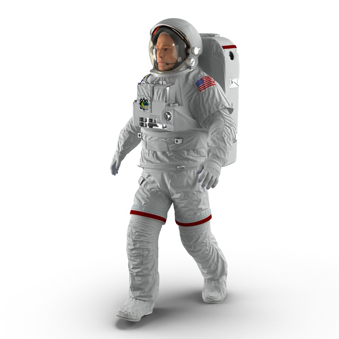 Astronaut Nasa Extravehicular Mobility Unit without Visor Rigged 3D model preview