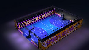3D Outdoor Basketball Court