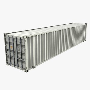 3D model 45ft Shipping Container - White