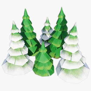 3D model Lowpoly Spruces