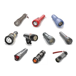 Flashlight with Inner Workings Bundle 10 in 1 3D model