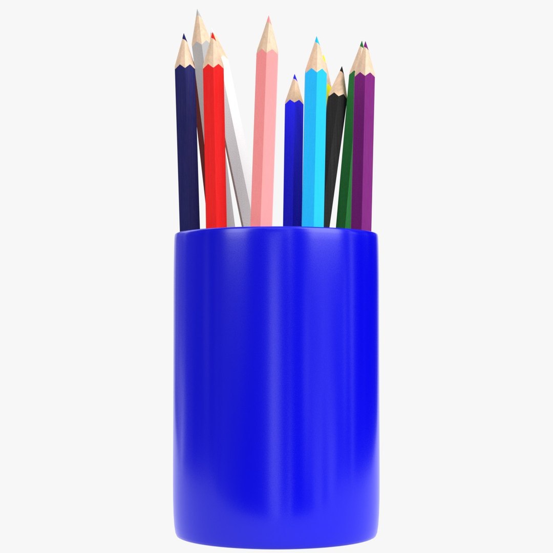 Pencils cup 2 3D - TurboSquid 1910294