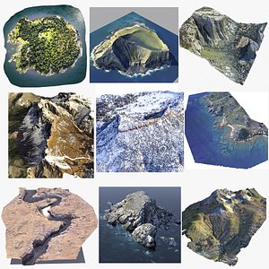 3D Landscape, mountain, and  island BUNDLE model
