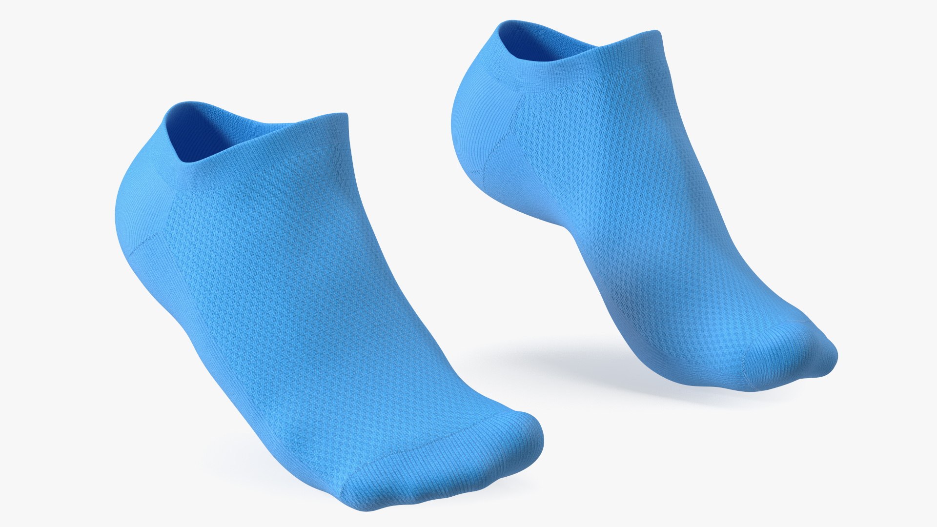 Blue Socks on Foot Standing Toes 3D model preview