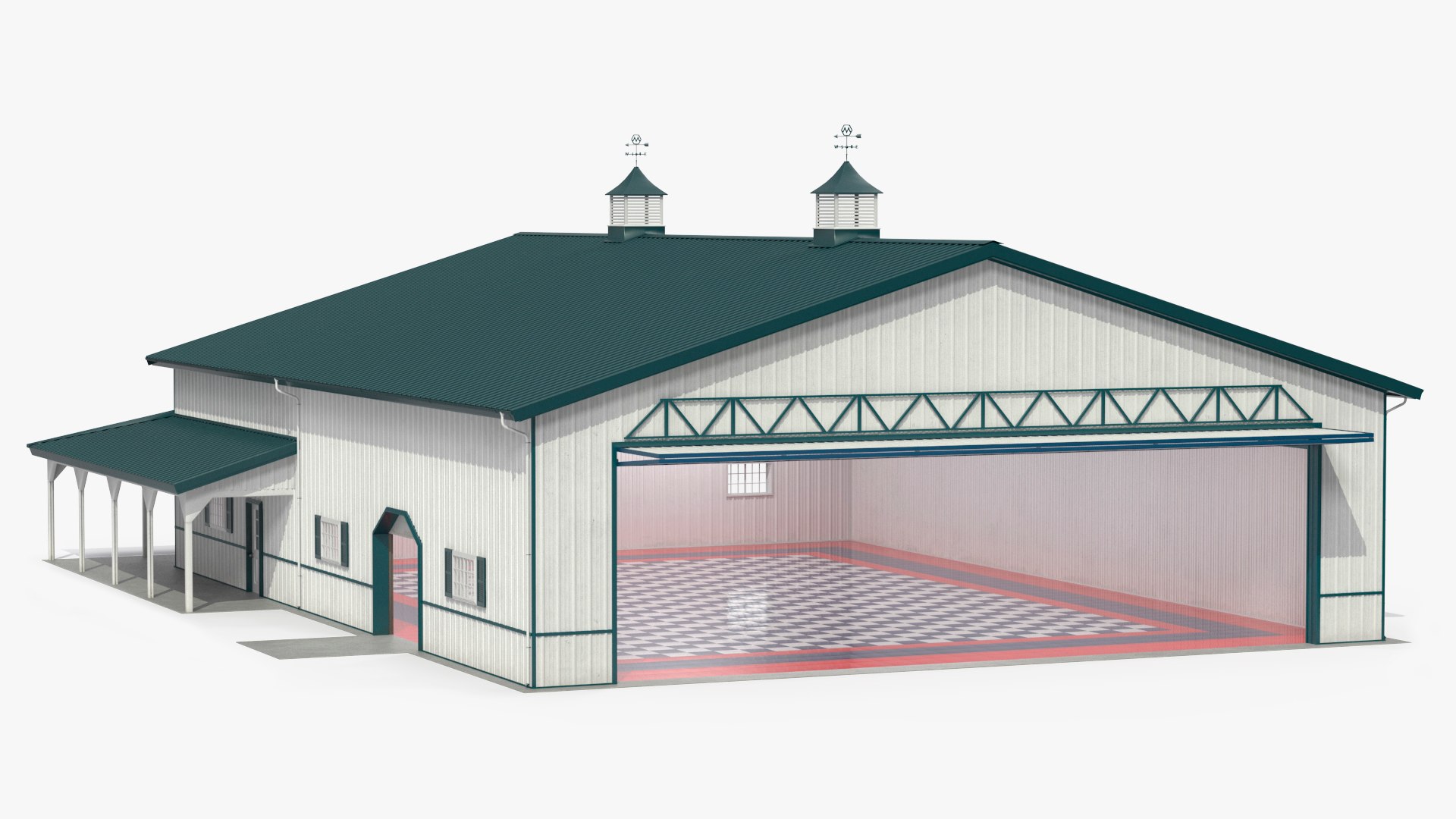 Aircraft Storage Hangar Rigged 3D model preview