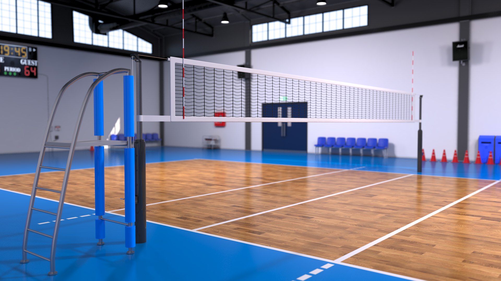 3D Volleyball Court Locker Room - TurboSquid 2022316