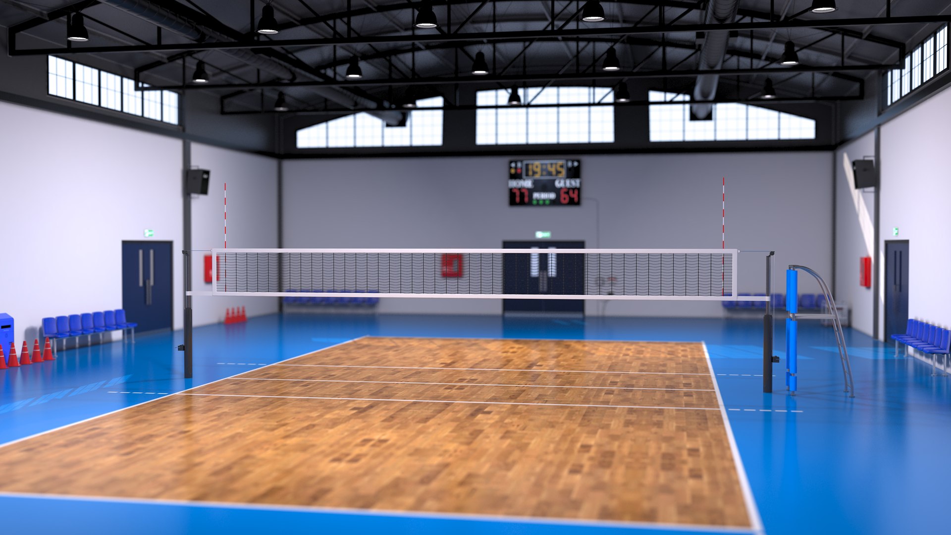 3D Volleyball Court Locker Room - TurboSquid 2022316