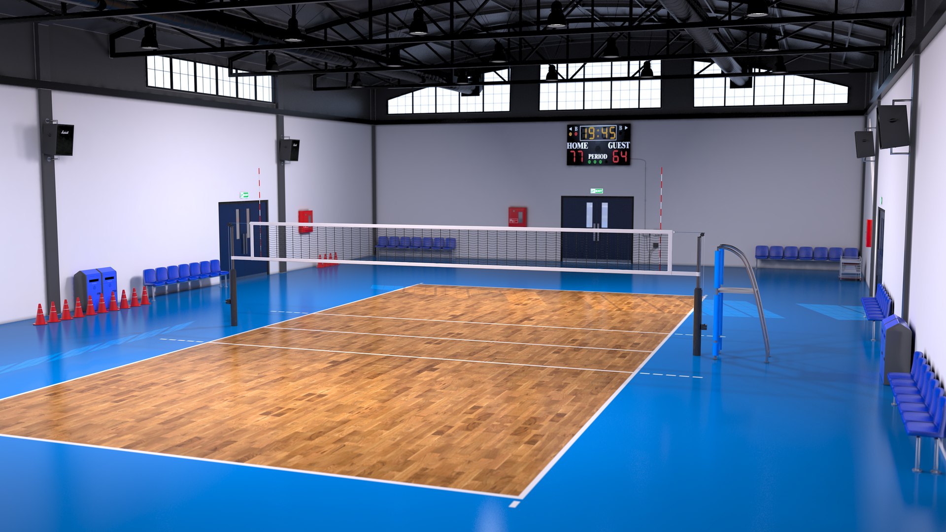 3D Volleyball Court Locker Room - TurboSquid 2022316