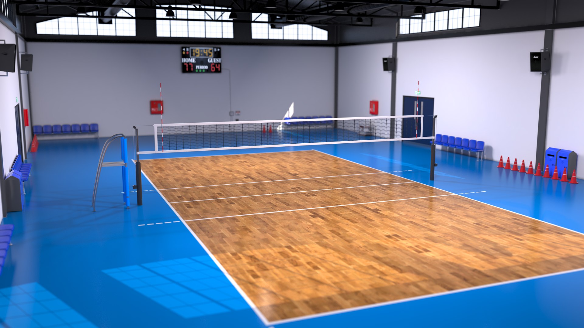 3D Volleyball Court Locker Room - TurboSquid 2022316