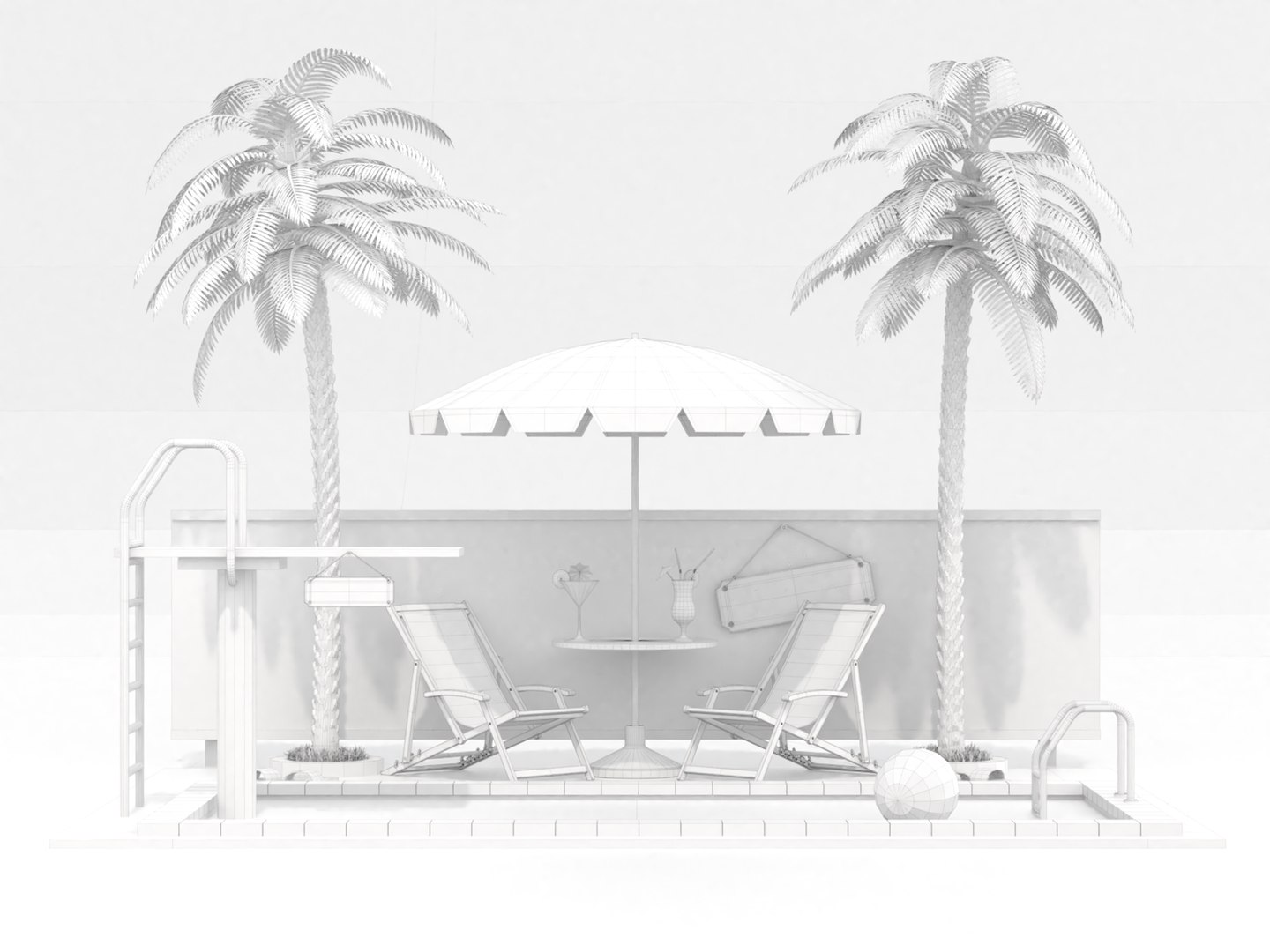Pool Scene 3D model - TurboSquid 2009440