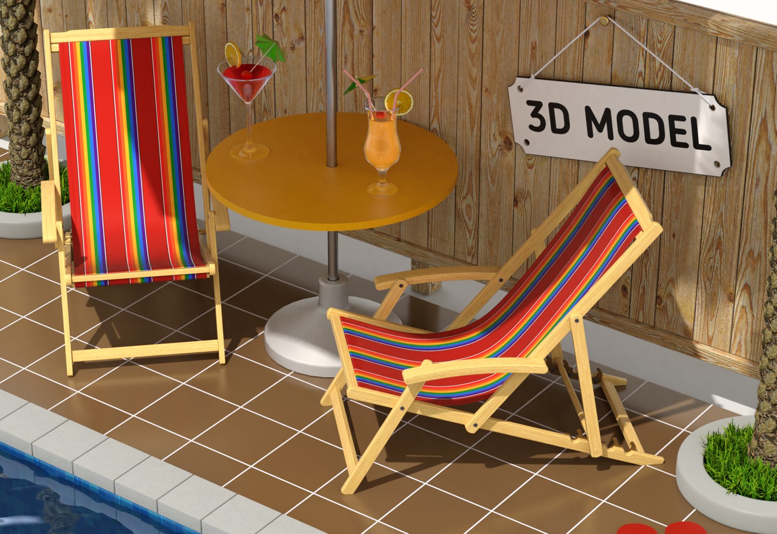 Pool Scene 3D Model - TurboSquid 2009440