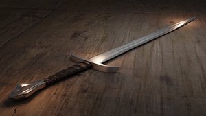 3D Game ready medieval sword1