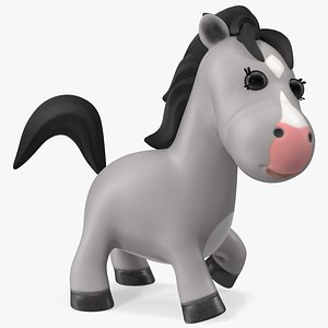 3D model Cartoon White Horse Rigged