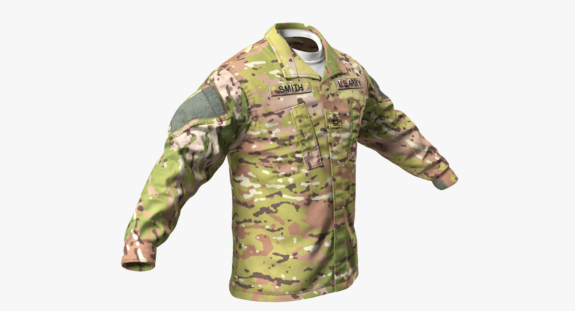 US Army ACU Coat 3D Model 3D model preview