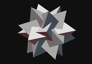 printed star-shaped polyhedron tetrahedrons 3D model