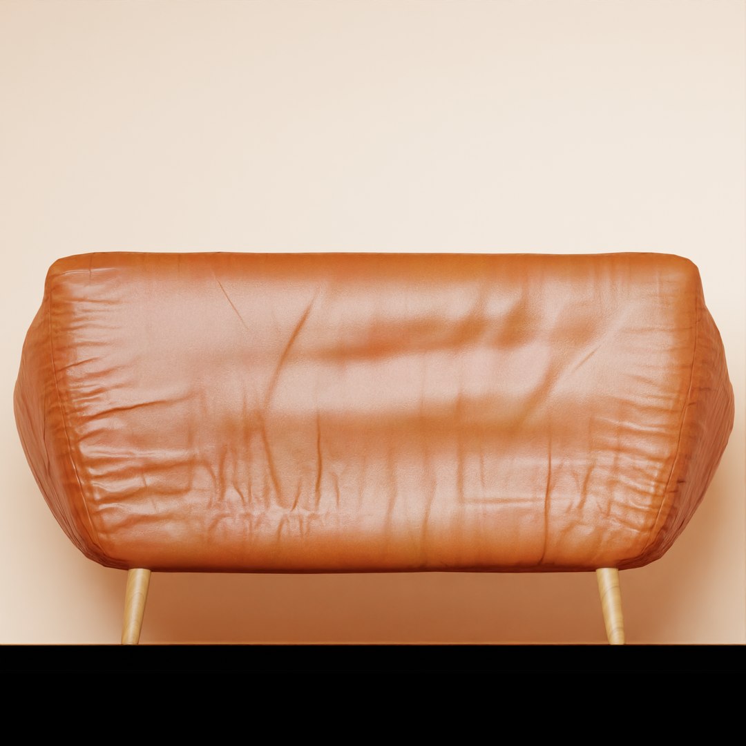 Aesthetic Brown Leather Loveseat Couch 3D - TurboSquid 2067949