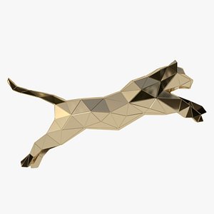 3D Jumping Tiger Papercraft model