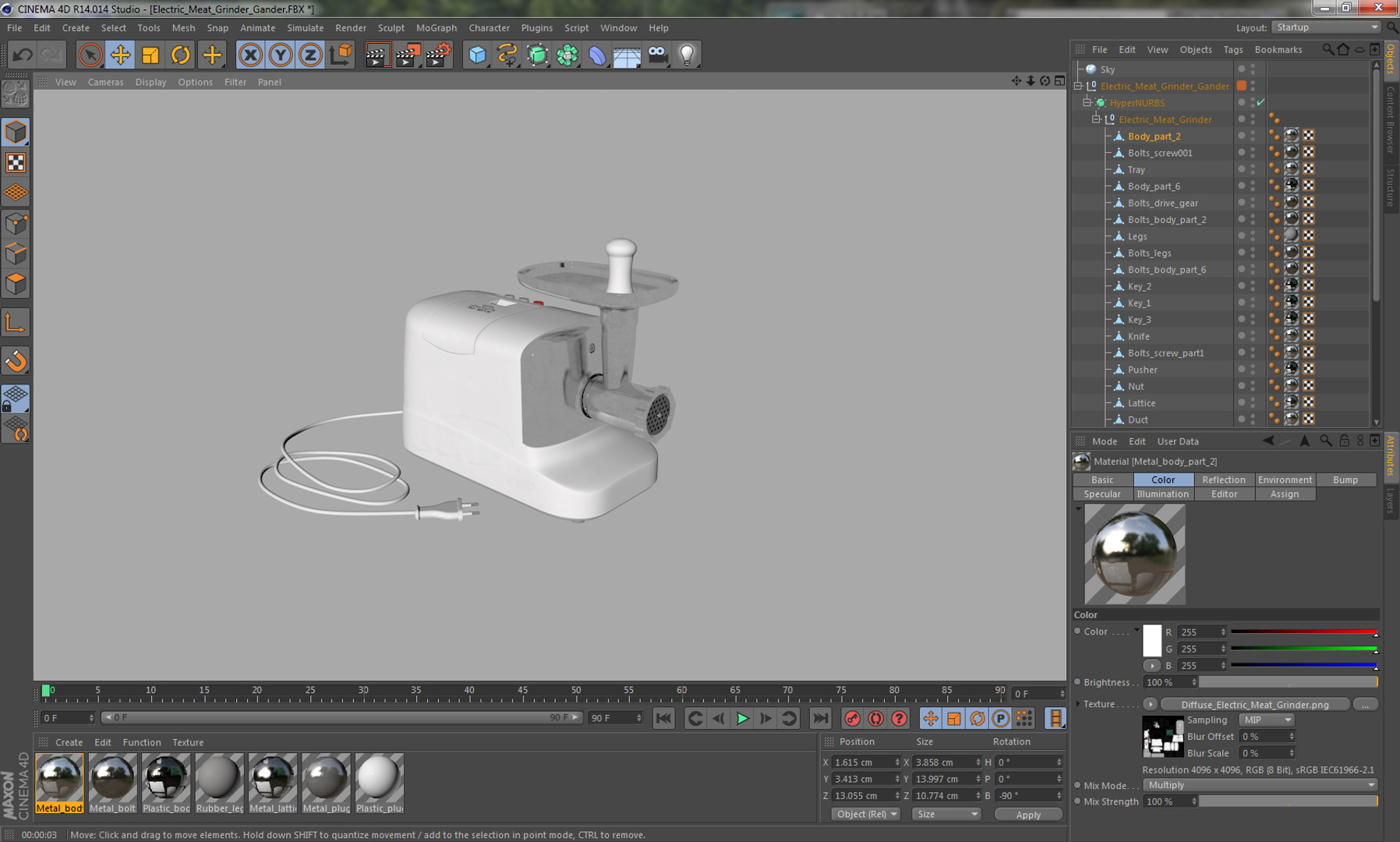 electric meat grinder gander 3d model