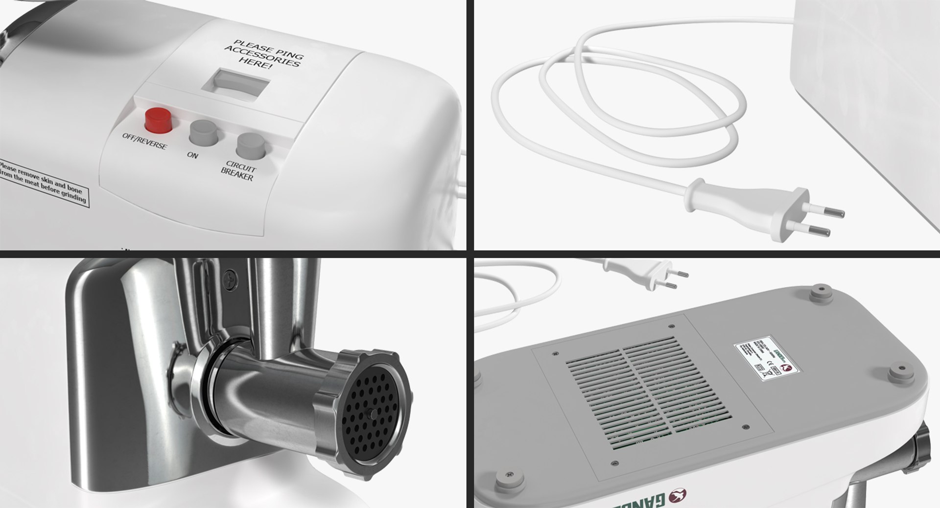 electric meat grinder gander 3d model