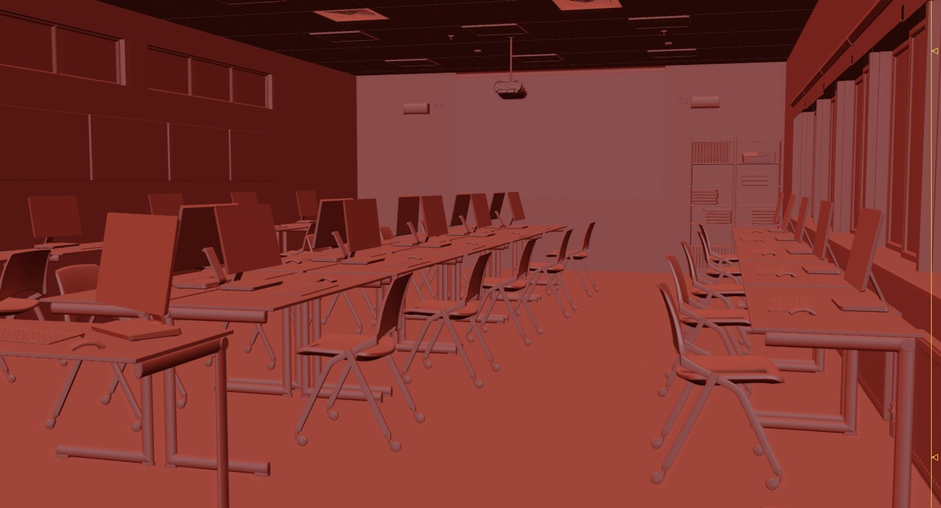 Realistic Omputer Classroom 3D Model - TurboSquid 1400952