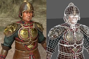 realistic traditional ancient asian model